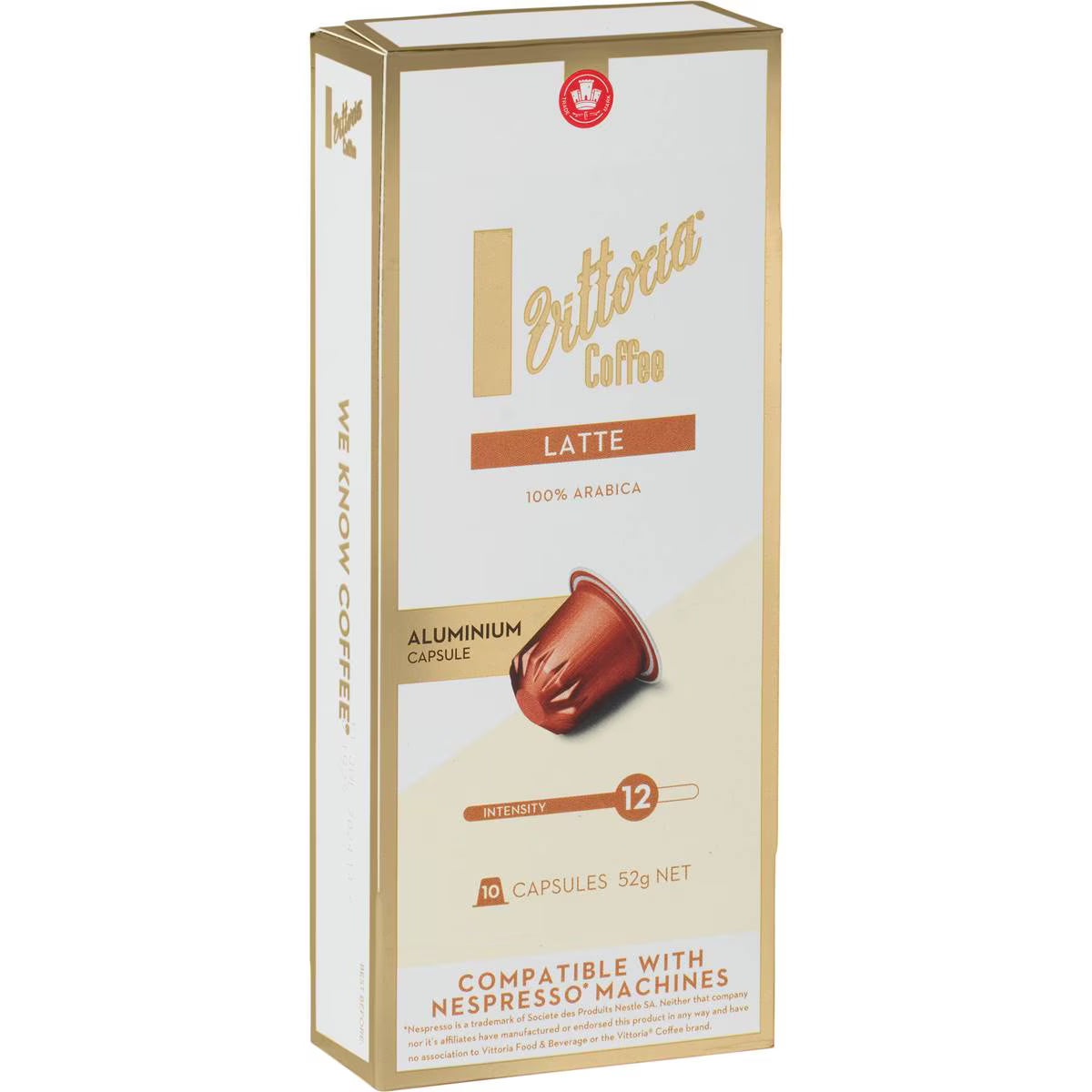 Vittoria Latte Nespresso Compatible Coffee Capsules 10 pack 52g