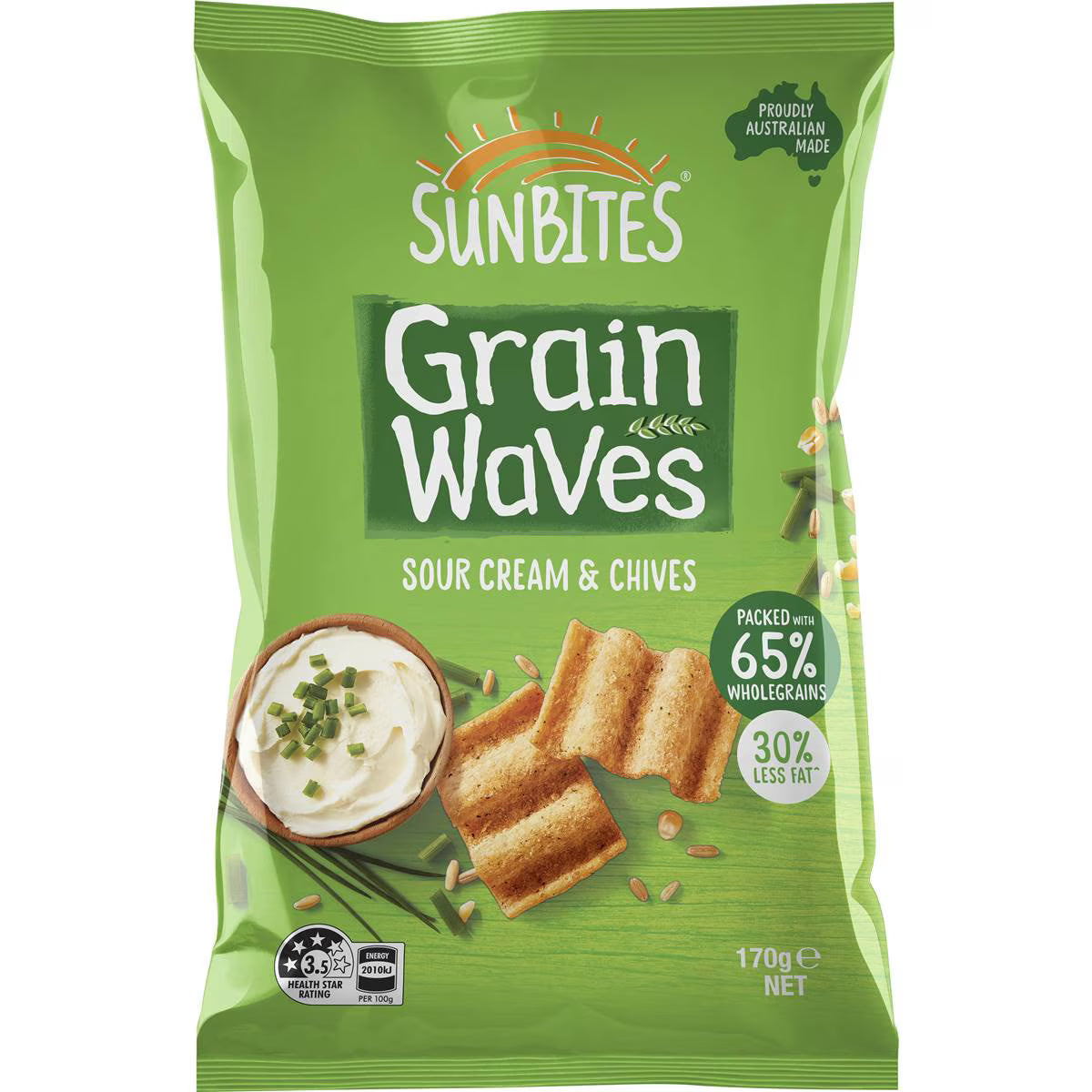 Sunbites Grain Waves Chips Sour Cream & Chives | 170g