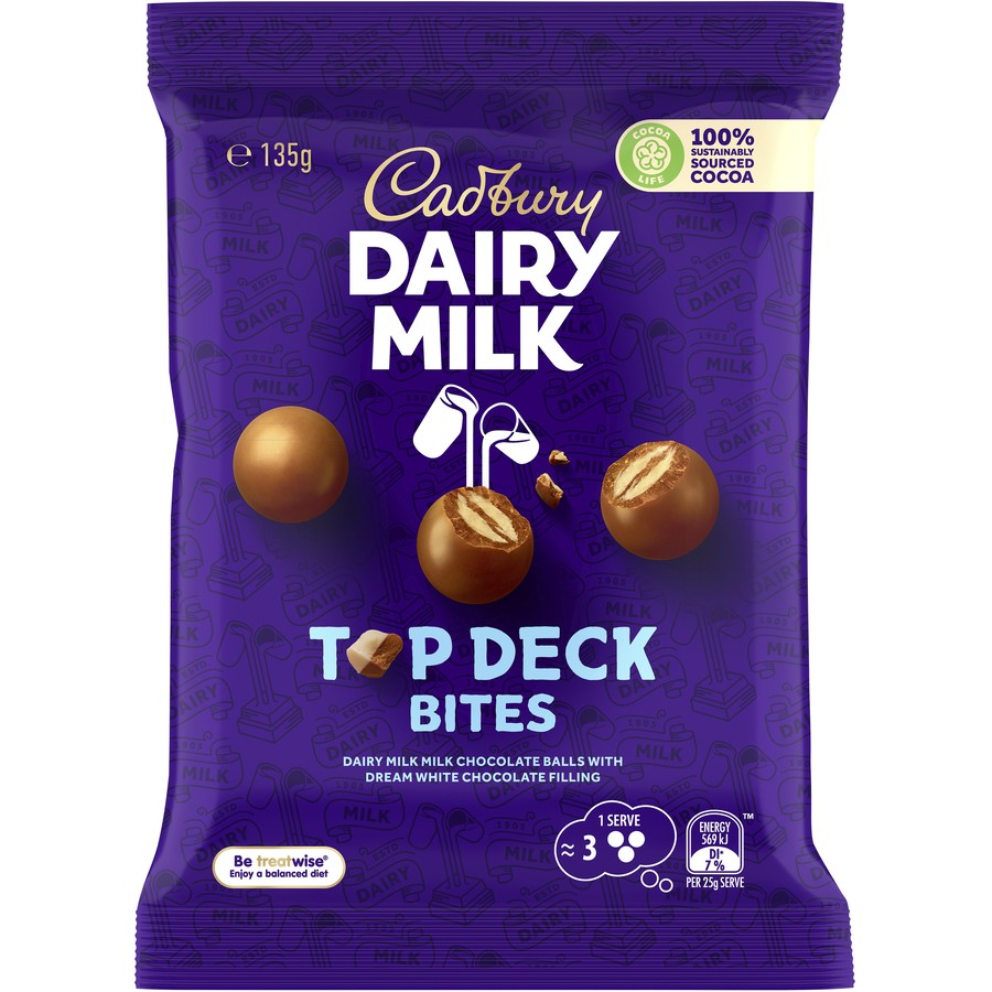 Cadbury Chocolate Top Deck Bites 135g