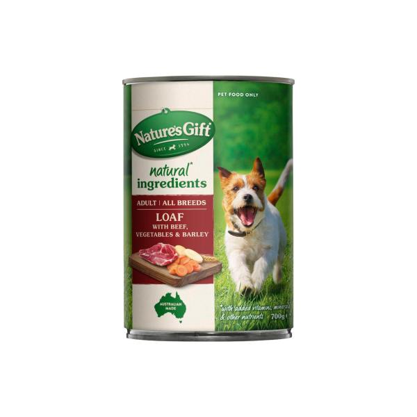 Nature's Gift Adult Wet Dog Food Loaf Lamb With Beef Vegetables & Barley 700g