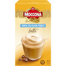 Moccona Coffee Sachets Sugar Free Caramel Latte 10 pack