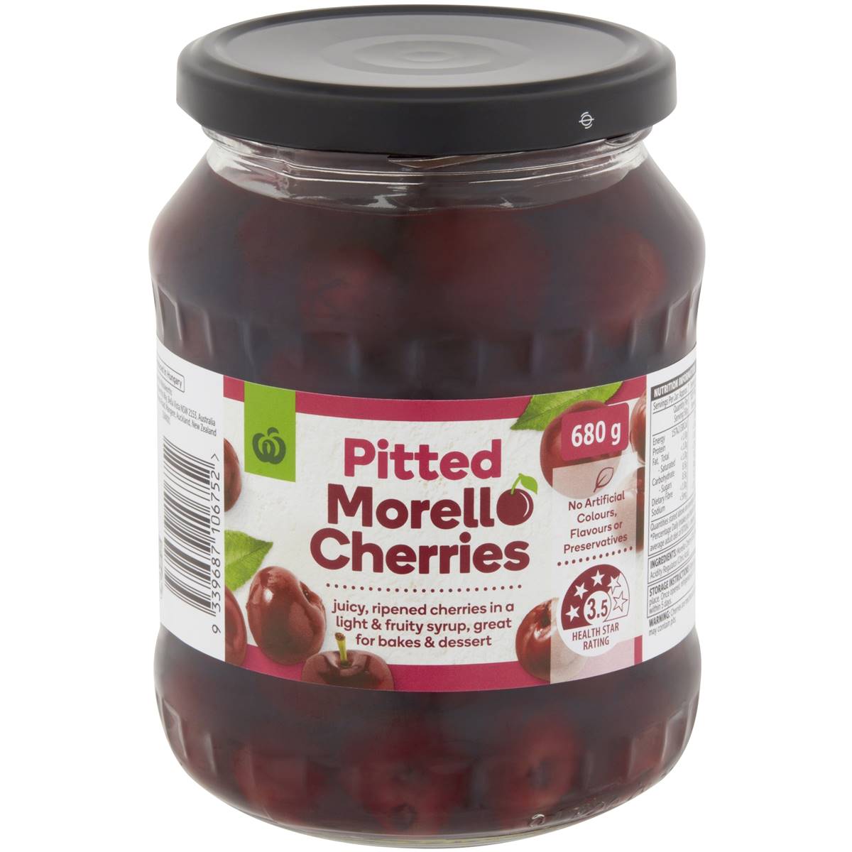 Woolworths Pitted Morello Cherries 680g