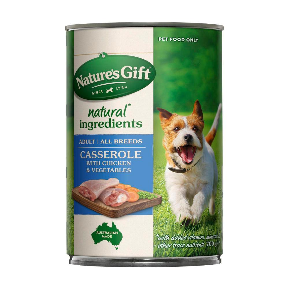 Nature's Gift Adult Wet Dog Food Tin Chicken Casserole 700g
