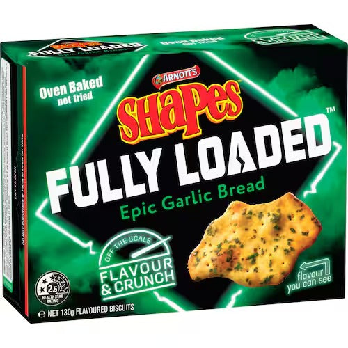 Arnotts shapes fully loaded epic garlic bread 130g