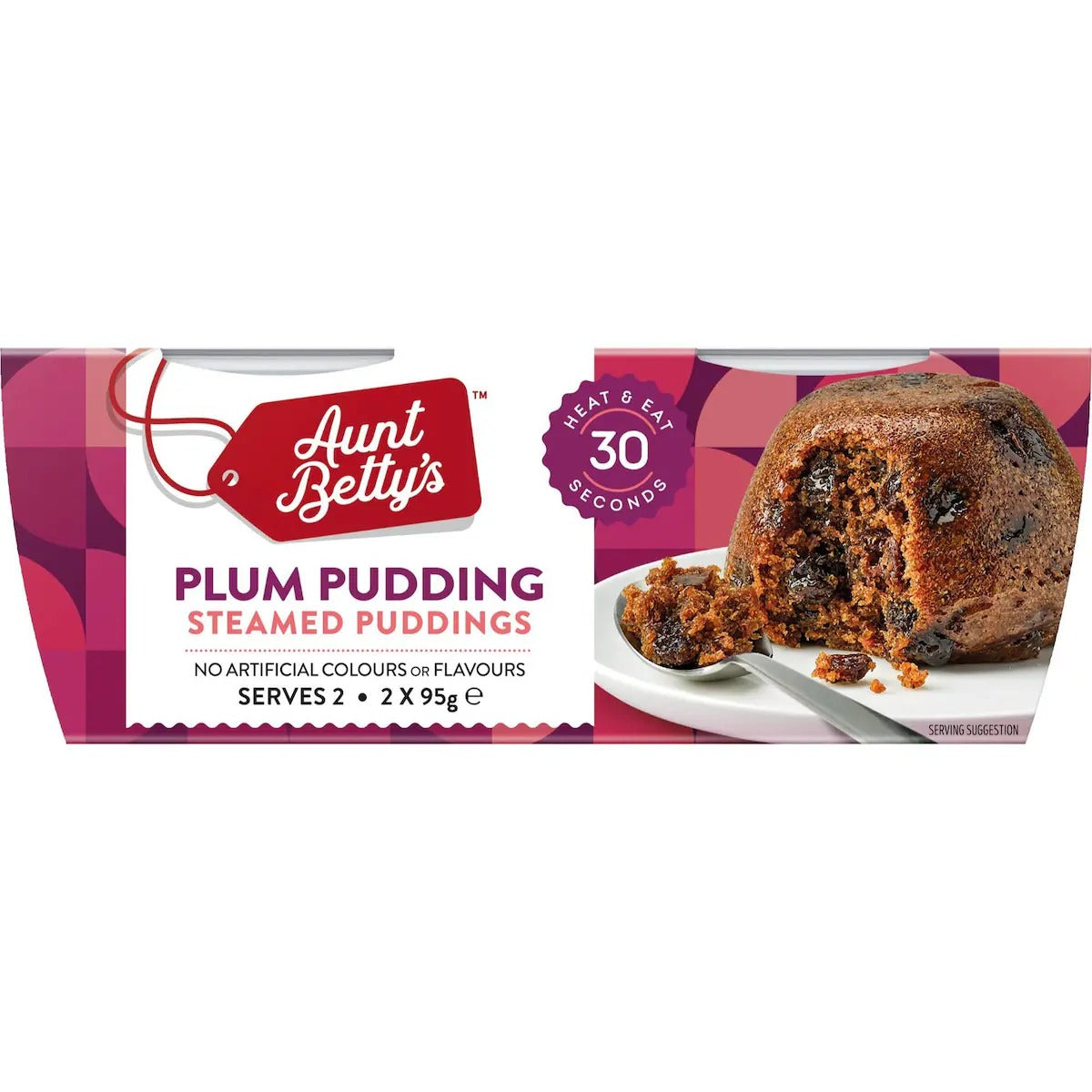 Aunt Betty's Steamed Pudding Plum 2x95g