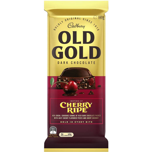 Cadbury Block Old Gold Cherry Ripe 180g