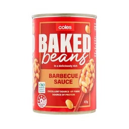 Coles Baked Beans In BBQ Sauce 425g