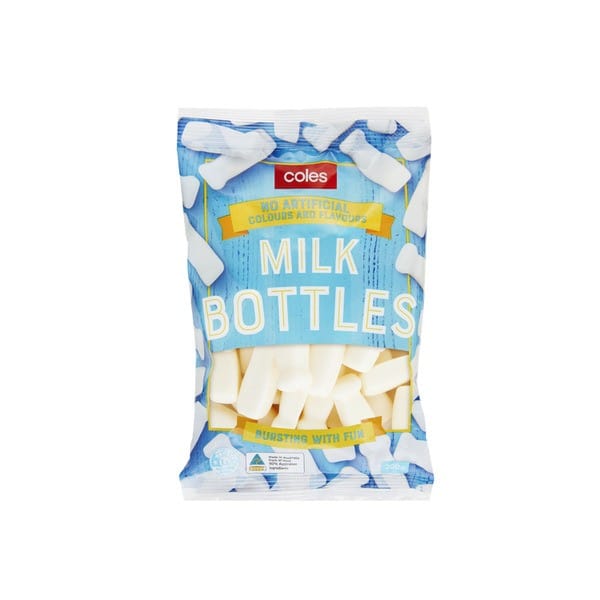 Coles Lollies Milk Bottles 200g