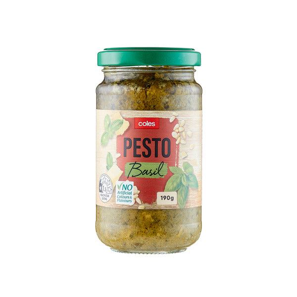 Coles Pesto Basil 190g Bunnasia