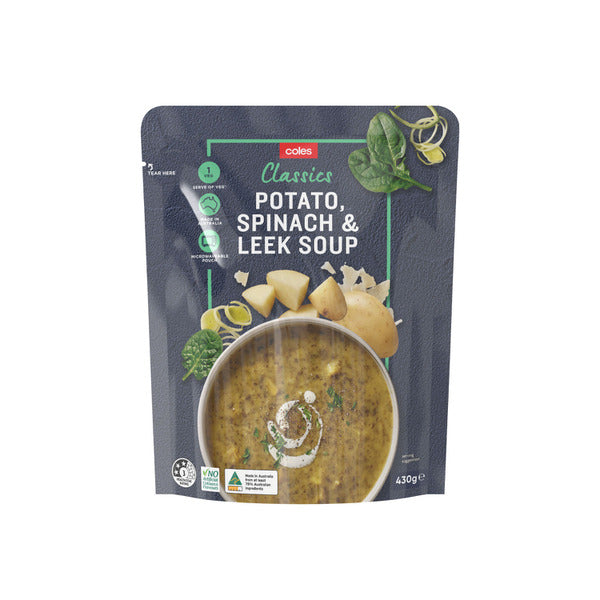 Coles Soup Pouch Potato, Spinach & Leek 430g - do not reorder