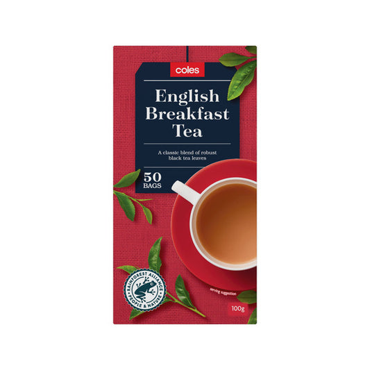 Coles Tea English Breakfast (50pk) 92.5g