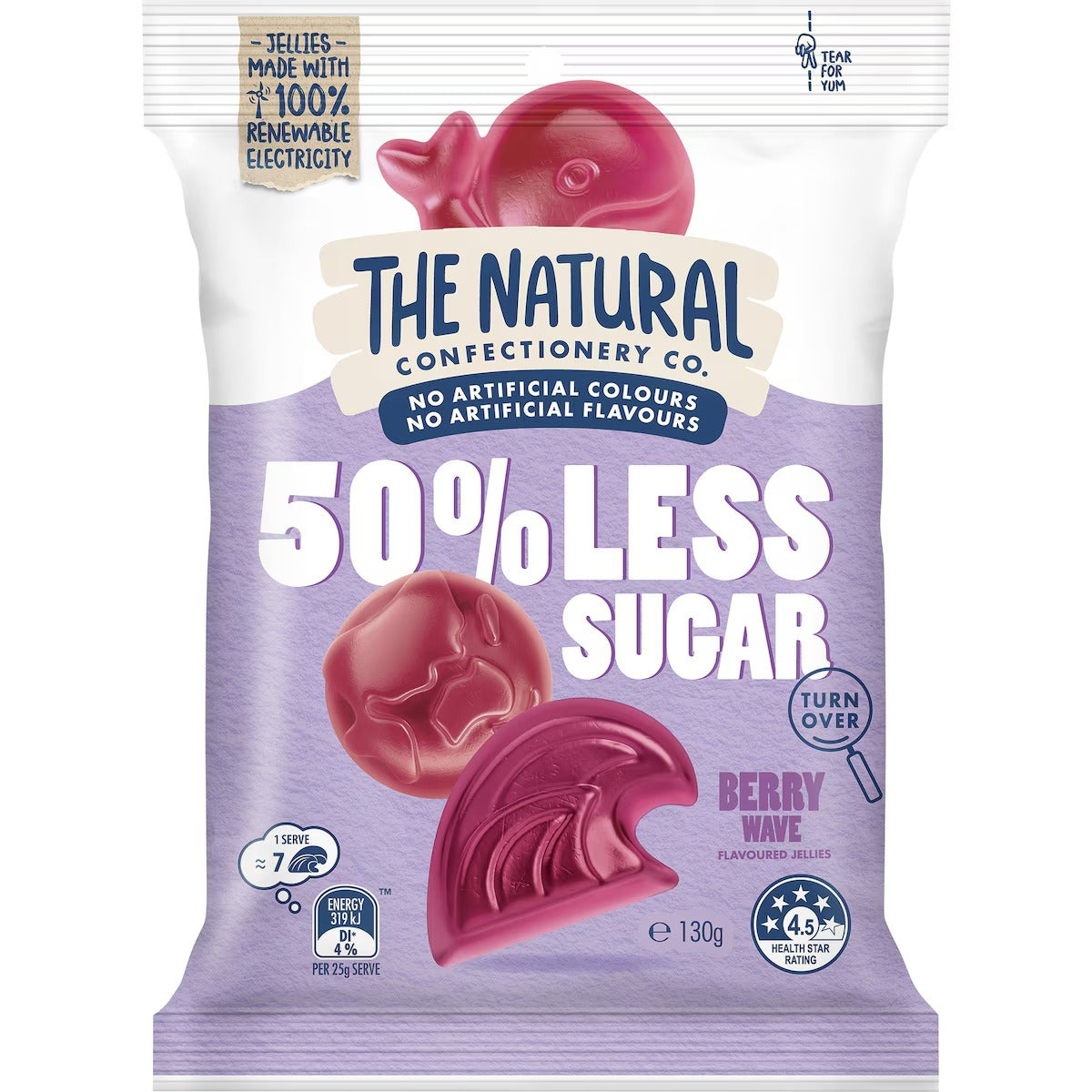 Natural Confectionery Berry Wave 50% Less Sugar 130g