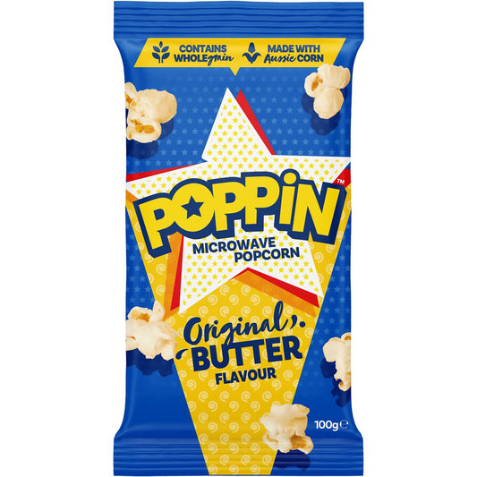 Poppin Microwave Popcorn Original Butter 100g