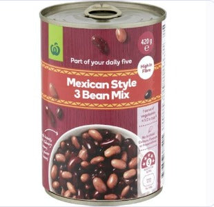 Woolworths Beans Mexican Style 3 Bean Mix 420g