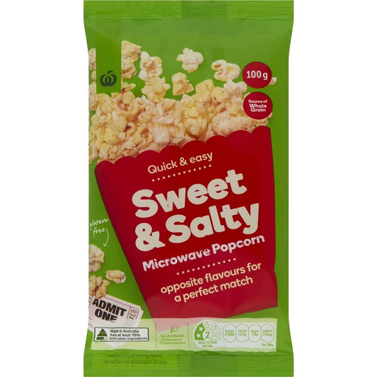 Woolworths Microwave Popcorn Sweet & Salty 100g