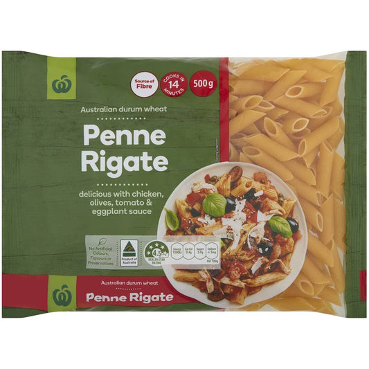 Woolworths Pasta Penne Rigate 500g