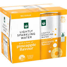 Woolworths Lightly Sparkling Water Cans Pineapple 250mL