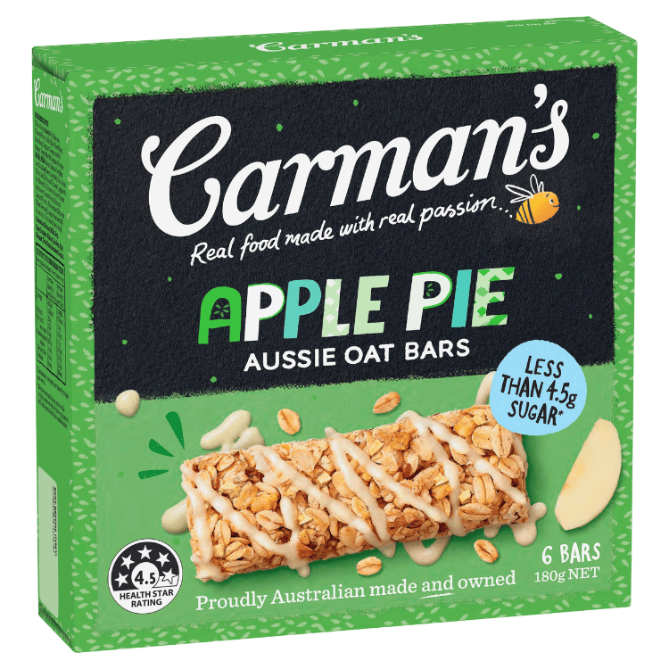 Carman's Aussie Oat Bars Apple Pie 6 pack