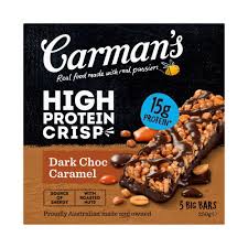 Carman's High Protein Crisp Bars Choc Caramel 250g