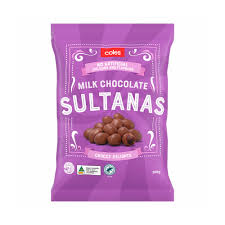 Coles Chocolate Coated Sultanas 250g