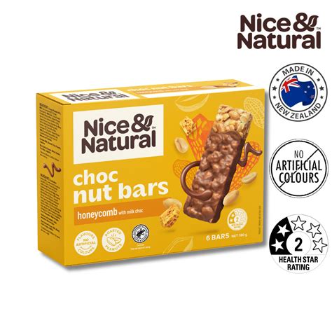 Nice & Natural Nut Bars Honeycomb With Milk Choc (6pk) 180g