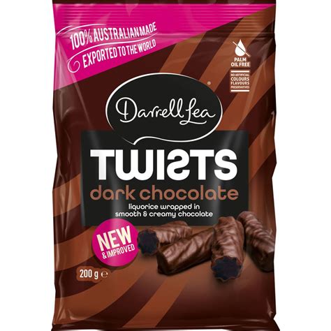 Darrell Lea Twists Dark Chocolate Liquorice 250g