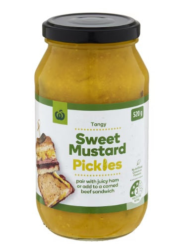 Woolworths Sweet Mustard Pickles 520g