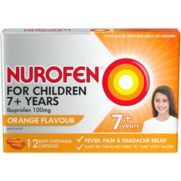 Nurofen Children 7+ Years Ibuprofen 100mg Orange 12pk