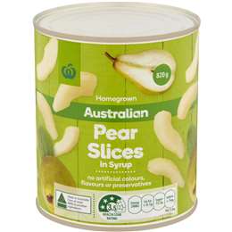 Woolworths Fruit Pear Slices in Syrup 820g