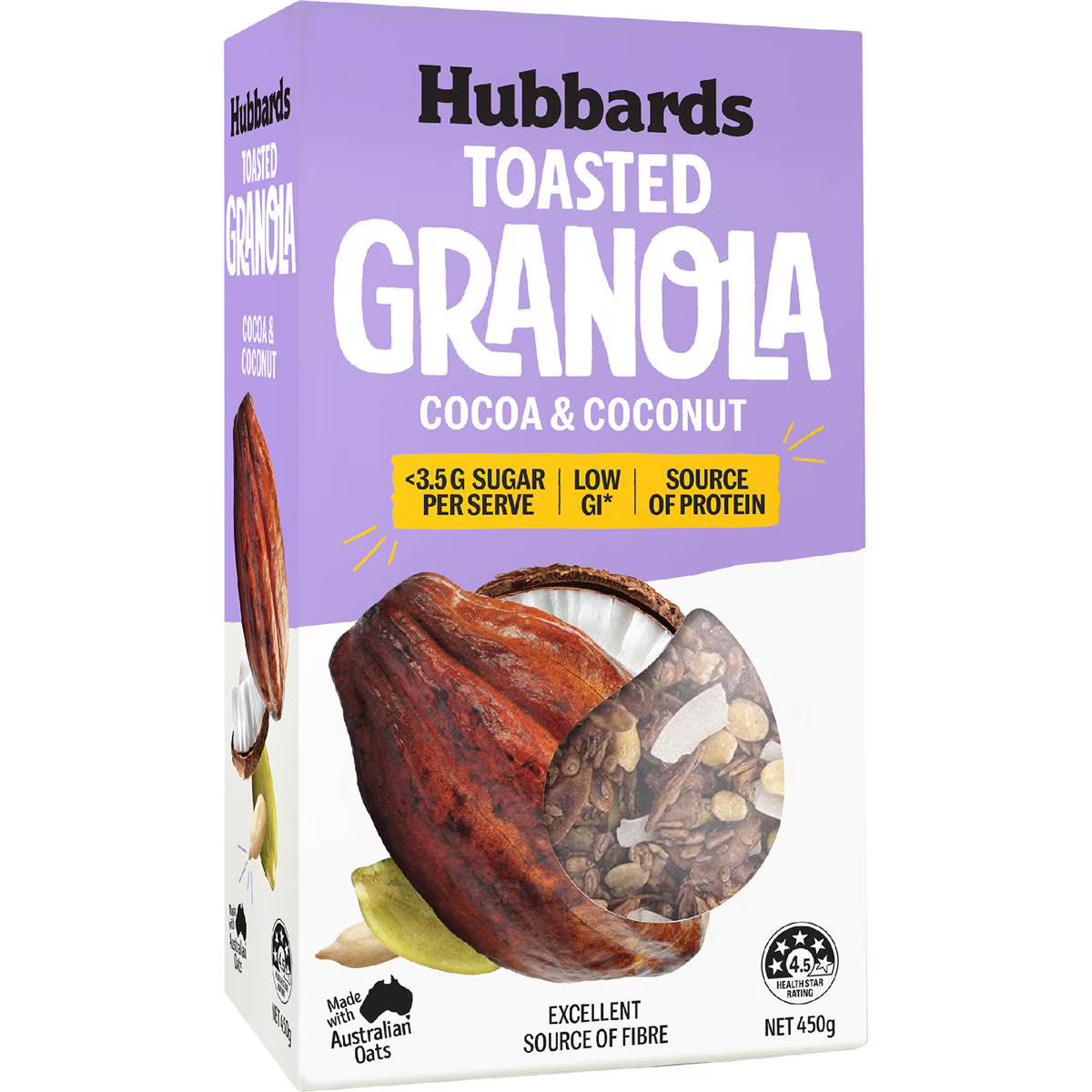 Hubbardas Hubbards Cocoa & Coconut Toasted Granola 450g** – Bunnasia