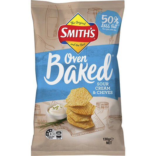Smith's Oven Baked Sour Cream & Chives 130g