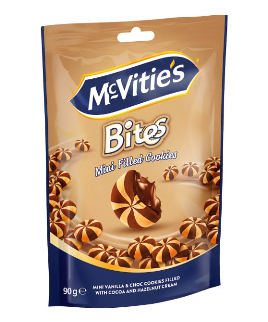 McVitie's Bites Mini Filled Cookies Vanilla & Choc 90g