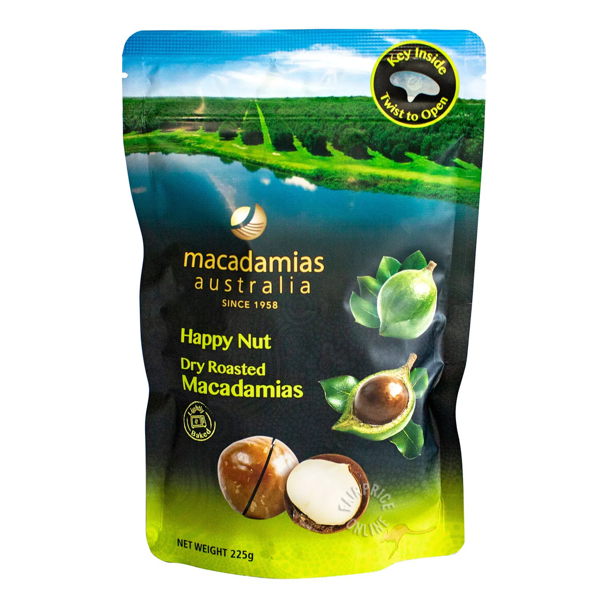 Macadamias Australia Happy Nut Macadamia - Dry Roasted 75G