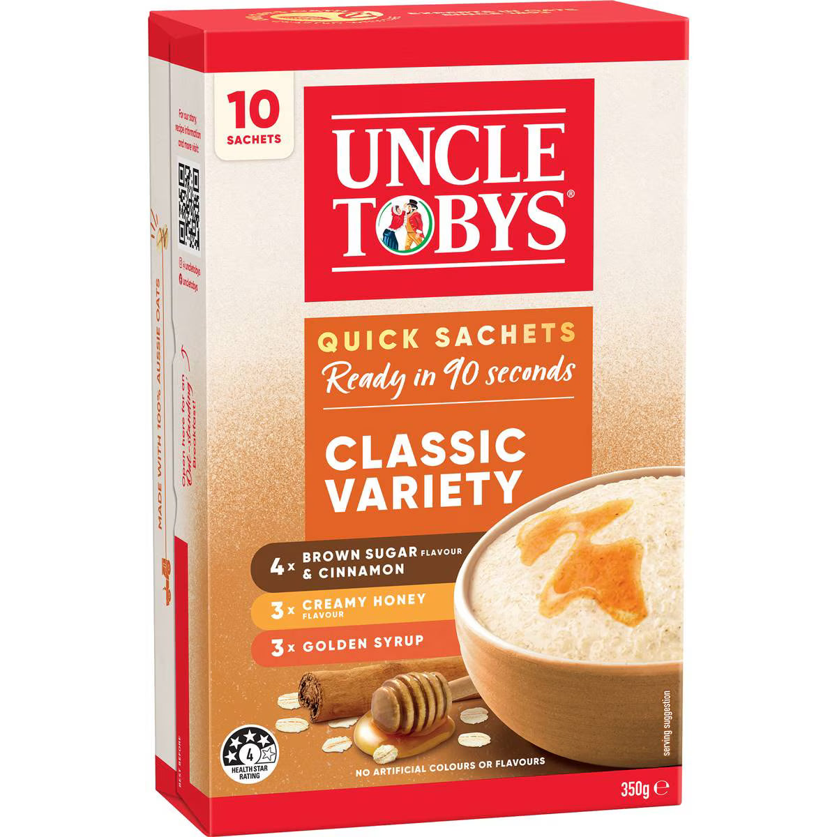 Uncle Tobys Oats Quick Sachets Classic Variety 350g