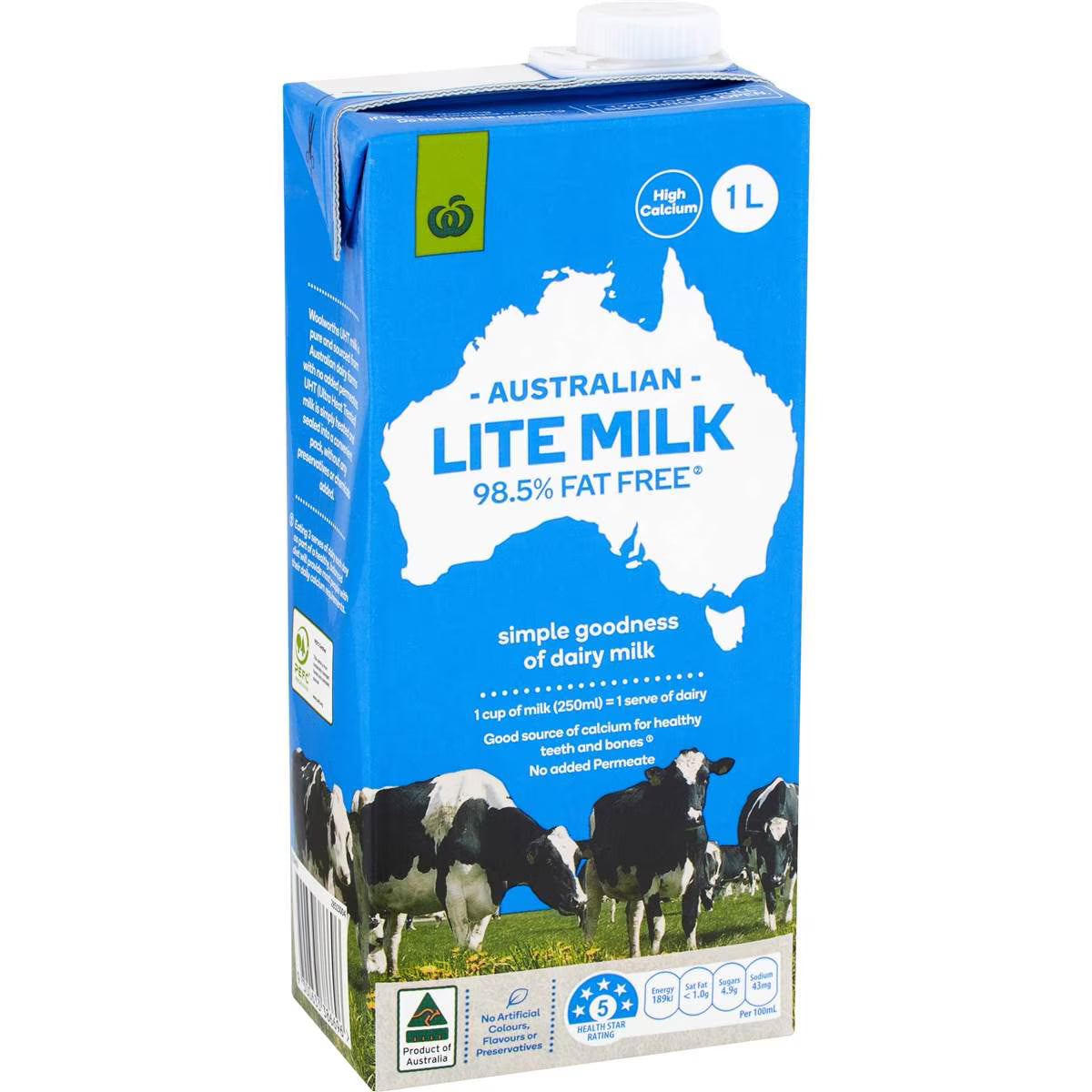 Woolworths Lite Long Life Milk UHT 1L
