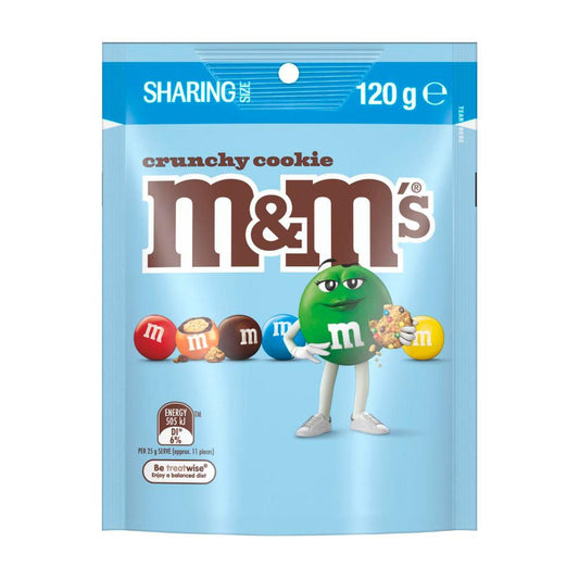 M&Ms Crunchy Cookie Milk Chocolate Snack Bag 120g