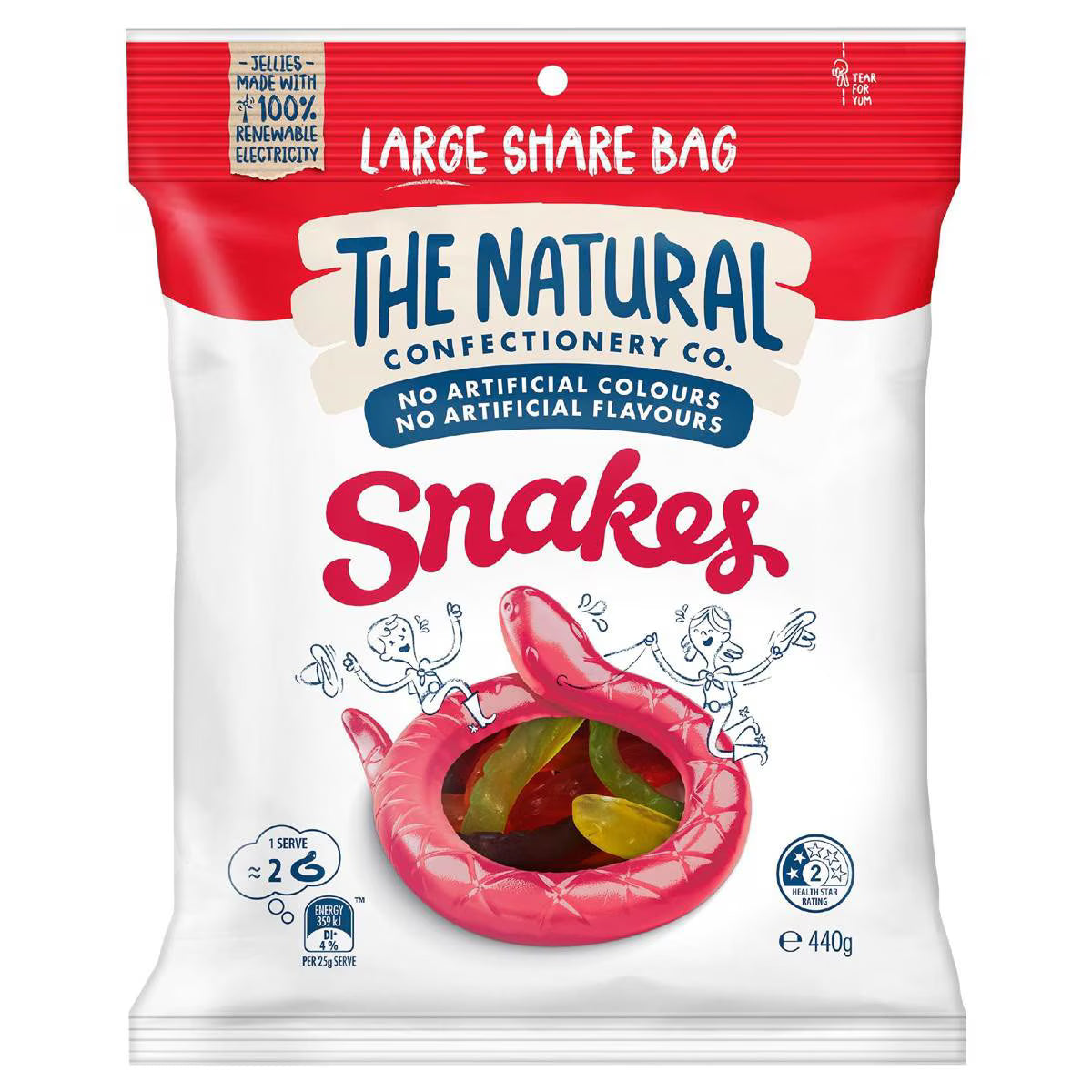 Natural Confectionery Snakes 440g
