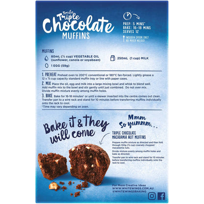 White Wings Muffin Mix Triple Chocolate 550g