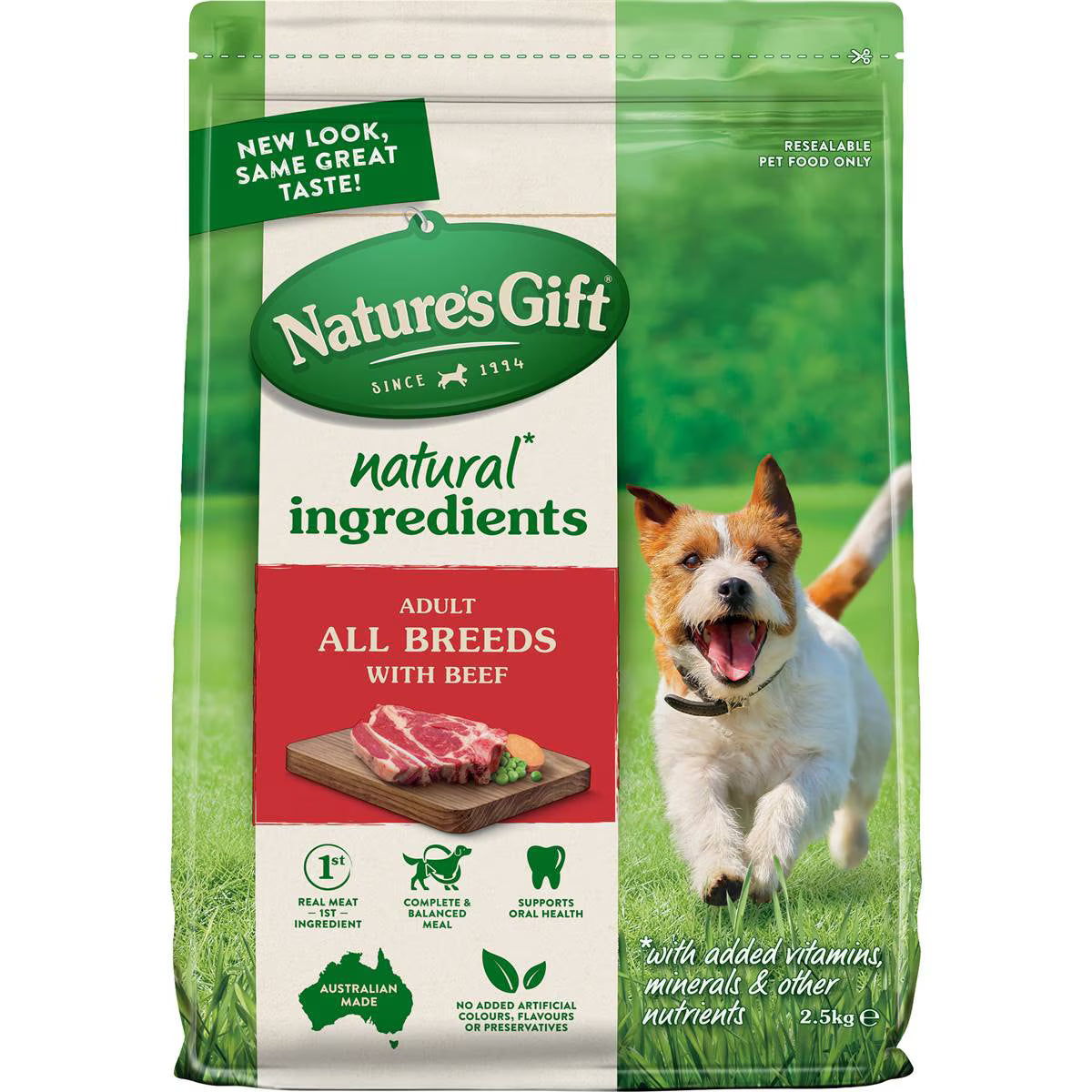 Nature's Gift Beef Adult All Breed Dry Dog Food 2.5kg
