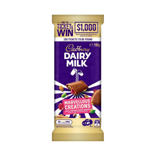 Cadbury Dairy Milk Marvellous Creations Jelly Popping Candy Chocolate Block