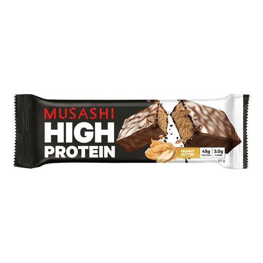 Musashi High Protein Bar Peanut Butter, Low Carb, 90g