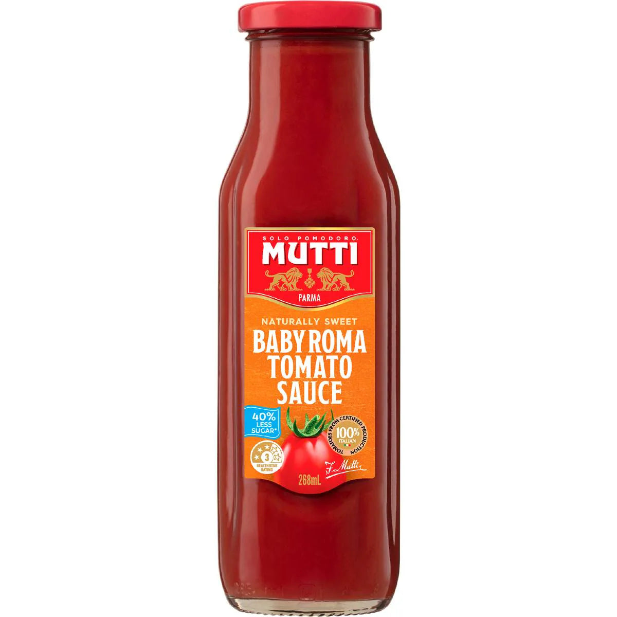 Mutti baby roma naturally sweet tomato sauce 268mL