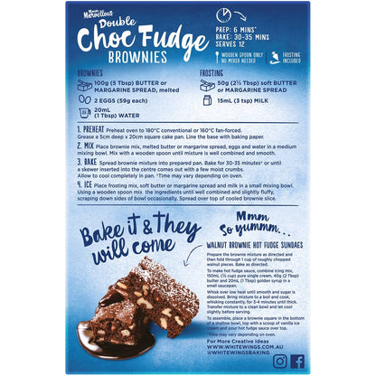 White Wings Brownie Mix Double Choc Fudge 560g