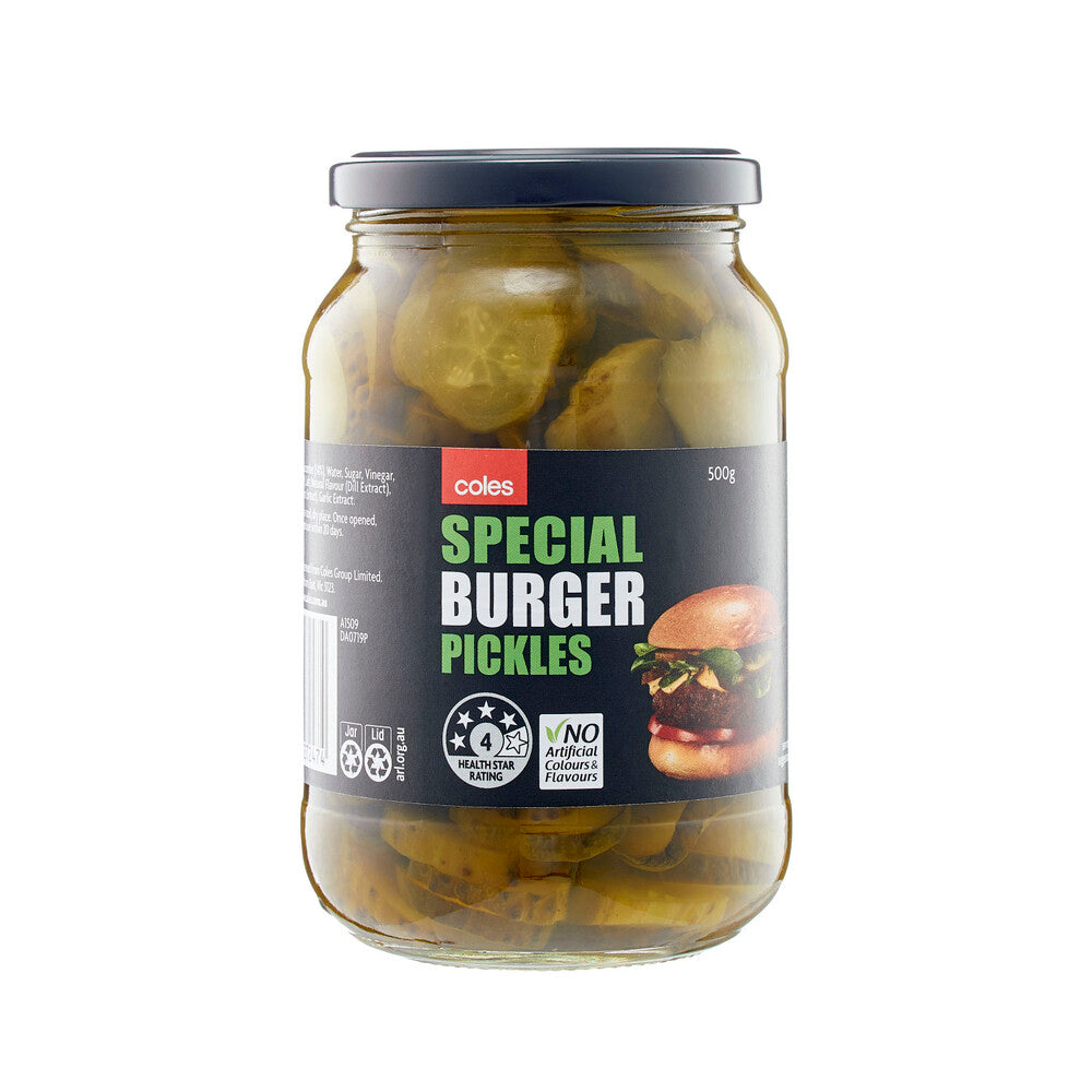 Coles Special Burger Pickles  500g