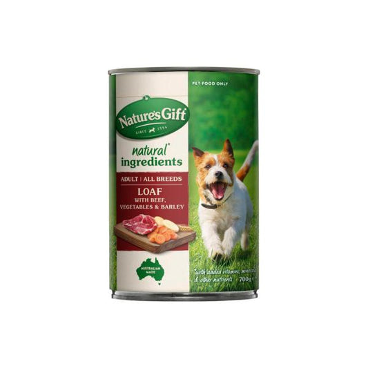 Nature's Gift Adult Wet Dog Food Loaf Lamb With Beef Vegetables & Barley 700g