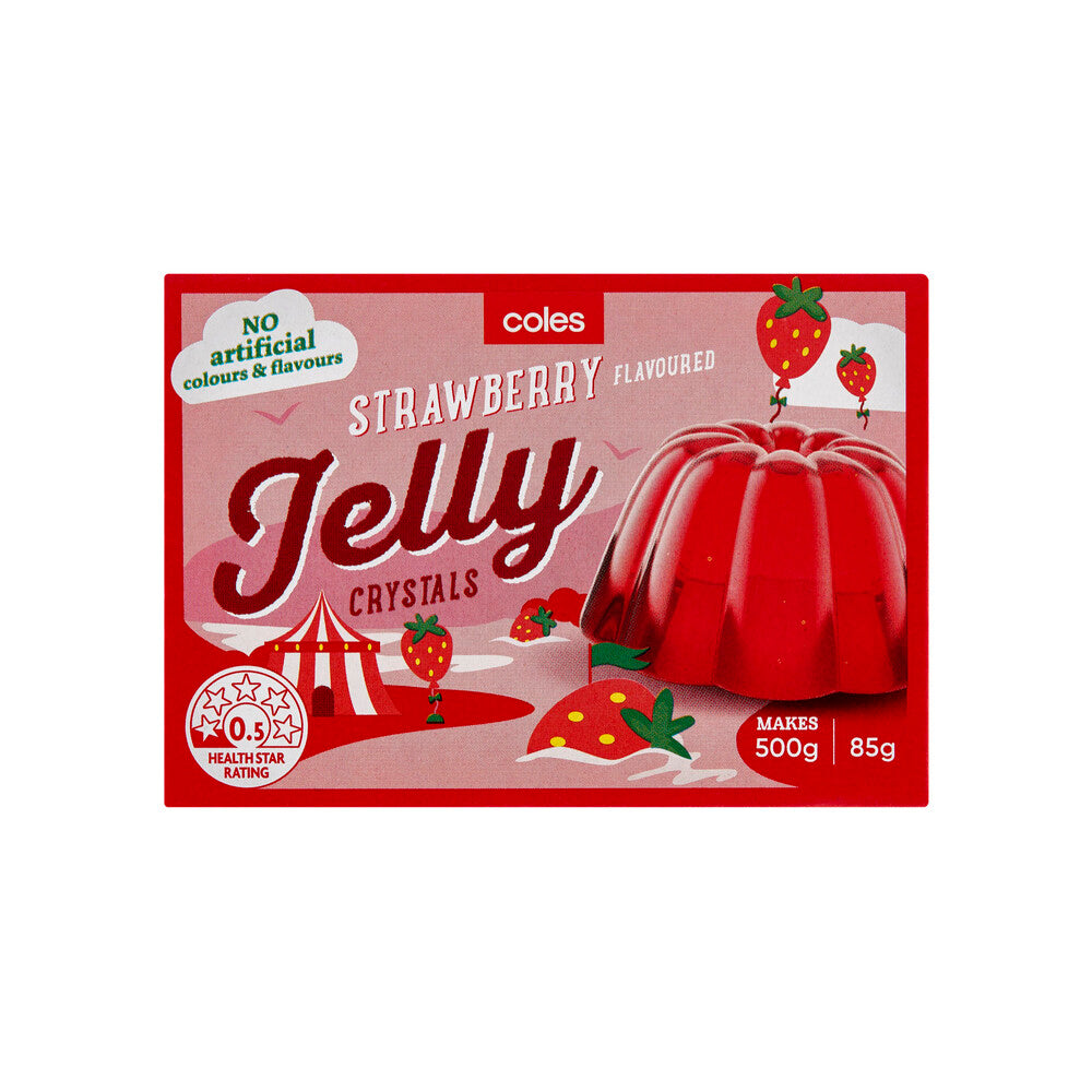 Coles Jelly Crystals Strawberry 85g