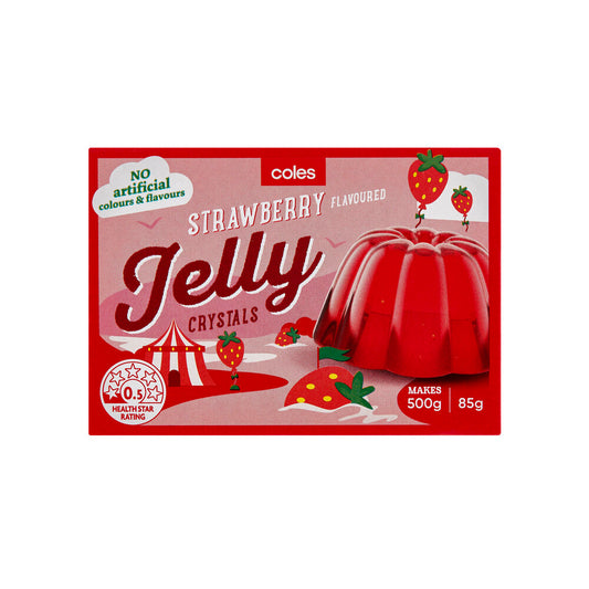 Coles Jelly Crystals Strawberry 85g