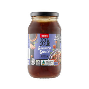 Coles Simmer Sauce Soy & Garlic 500g
