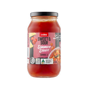 Coles Simmer Sauce Sweet & Sour 500g