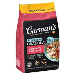 Carman's Low Sugar Cereal Raspberry & Coconut Granola 800g